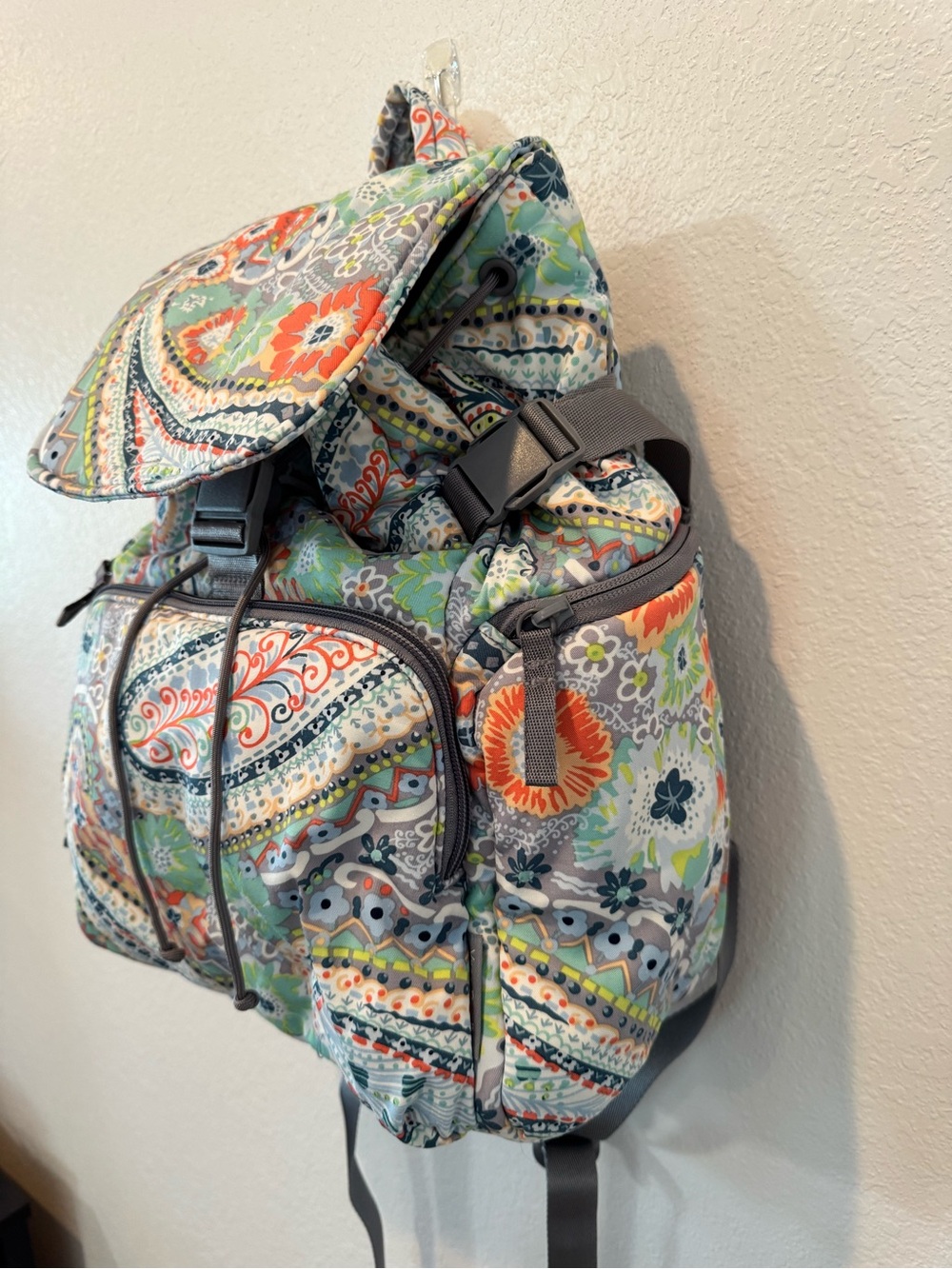 Vera Bradley Utility Backpack Citrus Paisley Print - Picture 2 of 11
